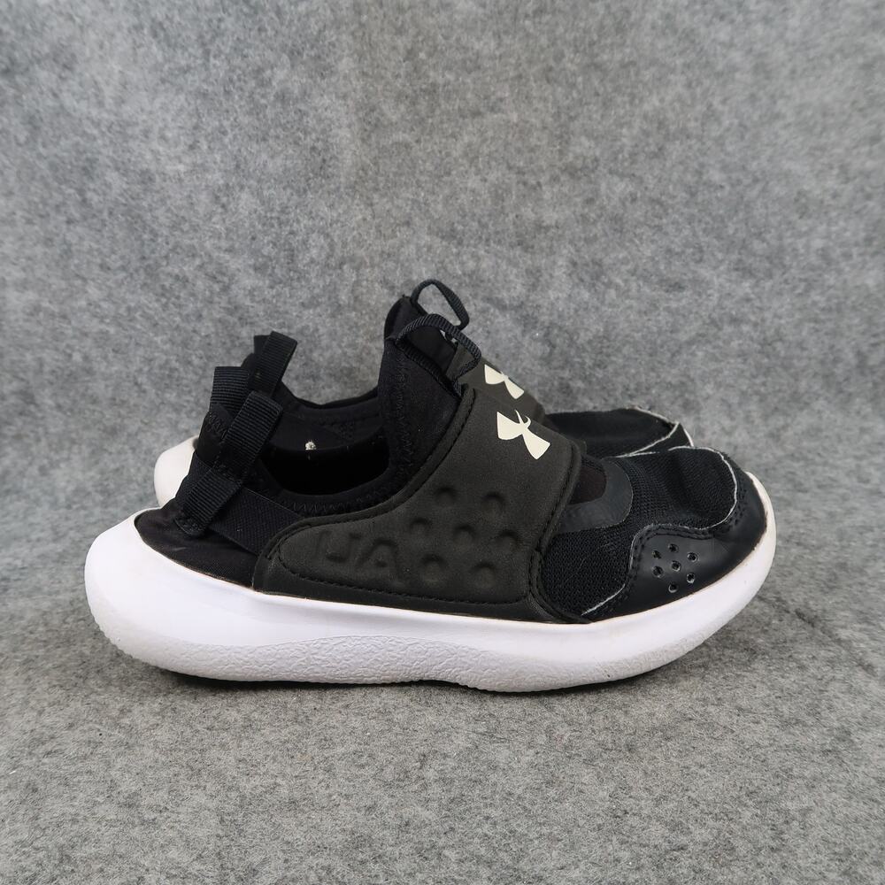 Under Armour Shoes Kids 3Y Slip On Sneakers Athletic Casual Run Play Black White